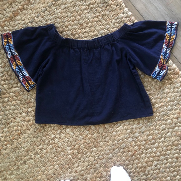 Piper by Townsen Boho Embroidered Off the Shoulder Top |Size XS  - Trapeze - Picture 4 of 6